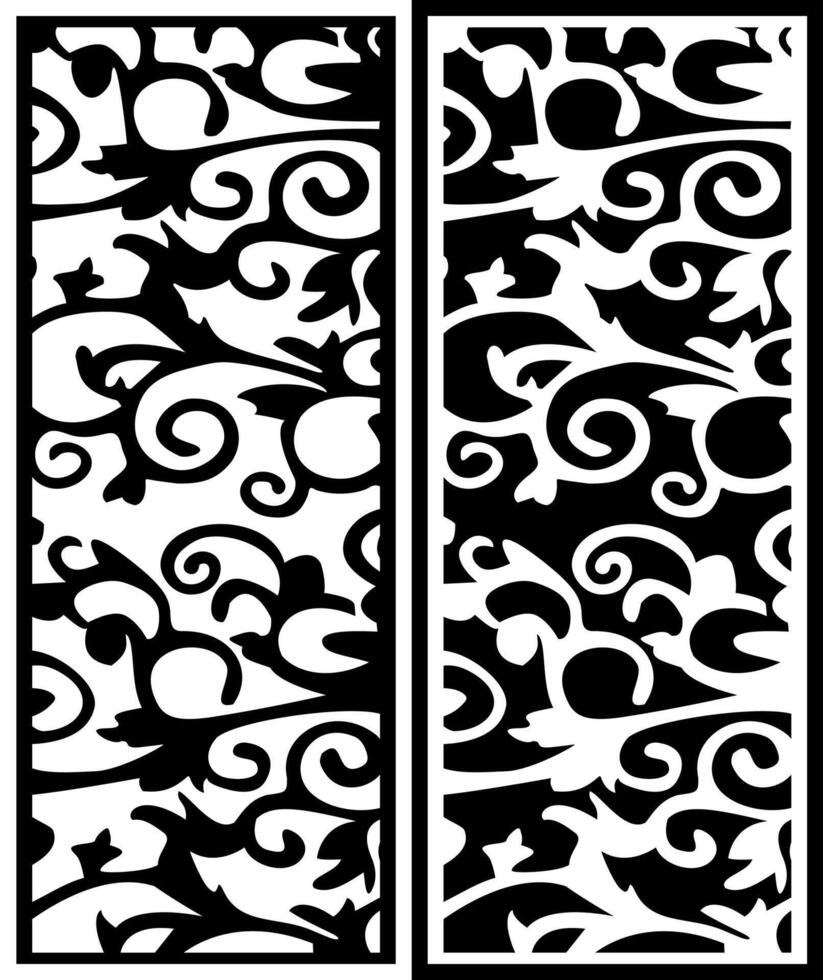 panel decor abstract motif of creeper vector