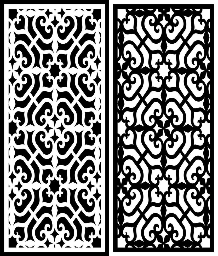 decorative screen panels seamless abstract patterns vector
