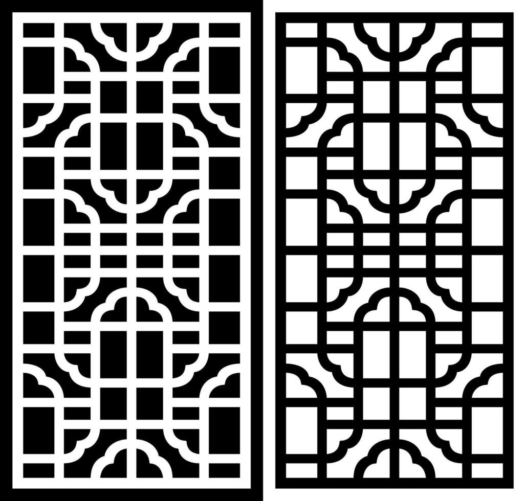 a series of abstract patterns on a black and white background vector