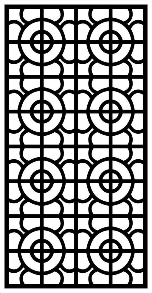 geometric round and leaf laser cutting panel motif vector