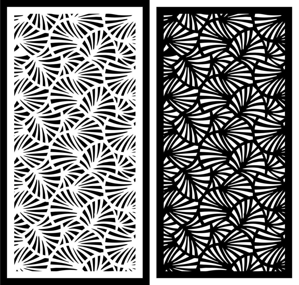 decorative screen panel geometric tropical leaf poppy pattern vector