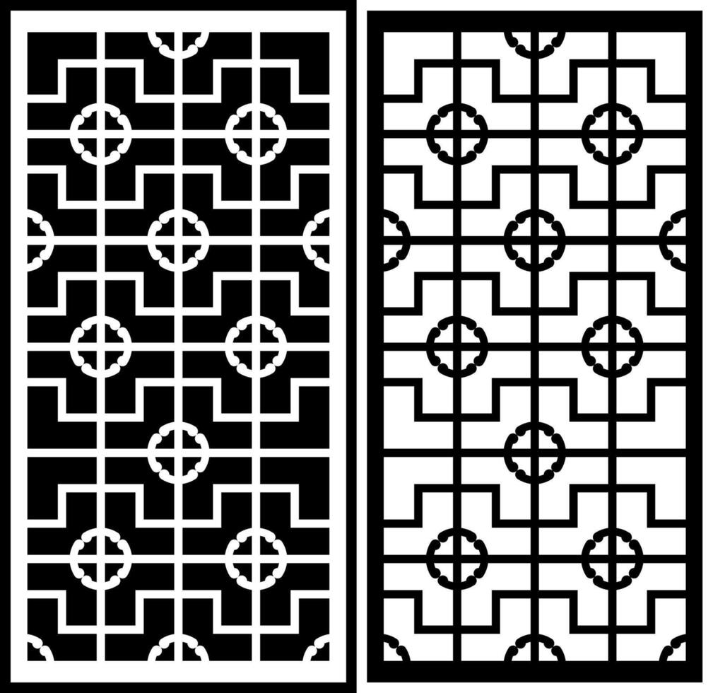 a black and white set of three black and white geometric designs. vector