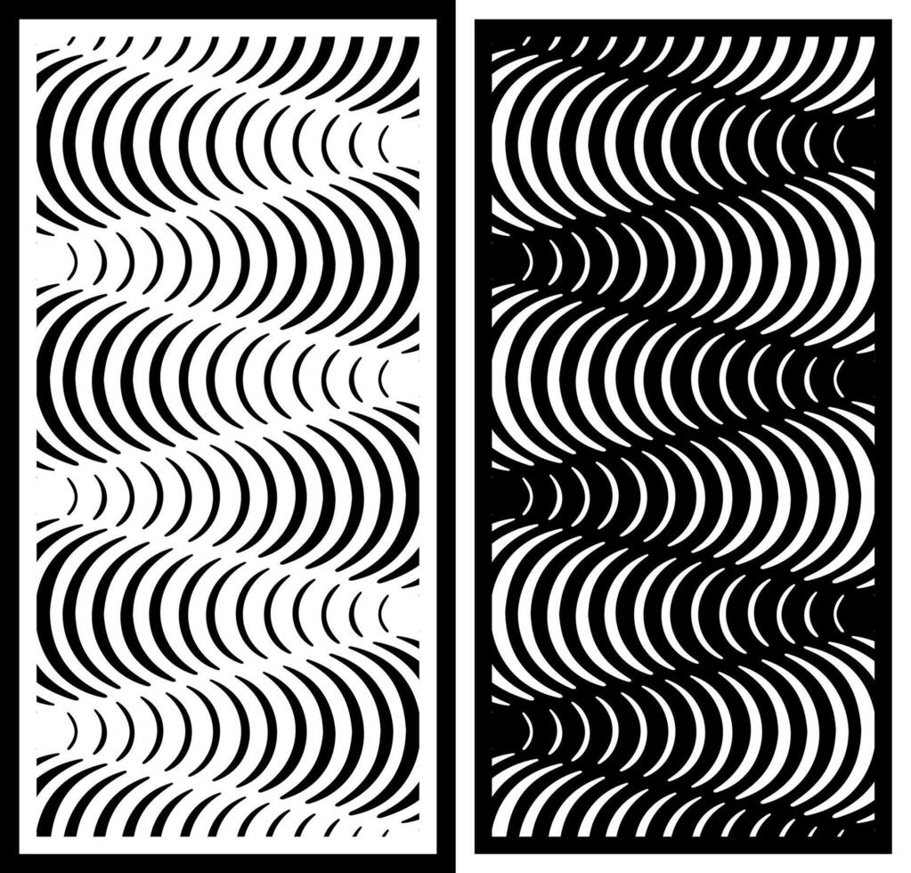 geometric ornament curved line motif varies from small to large vector