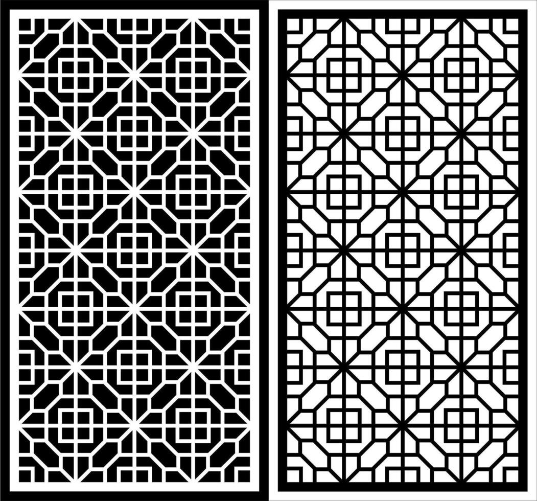 a set of black and white geometric designs with a black and white pattern vector