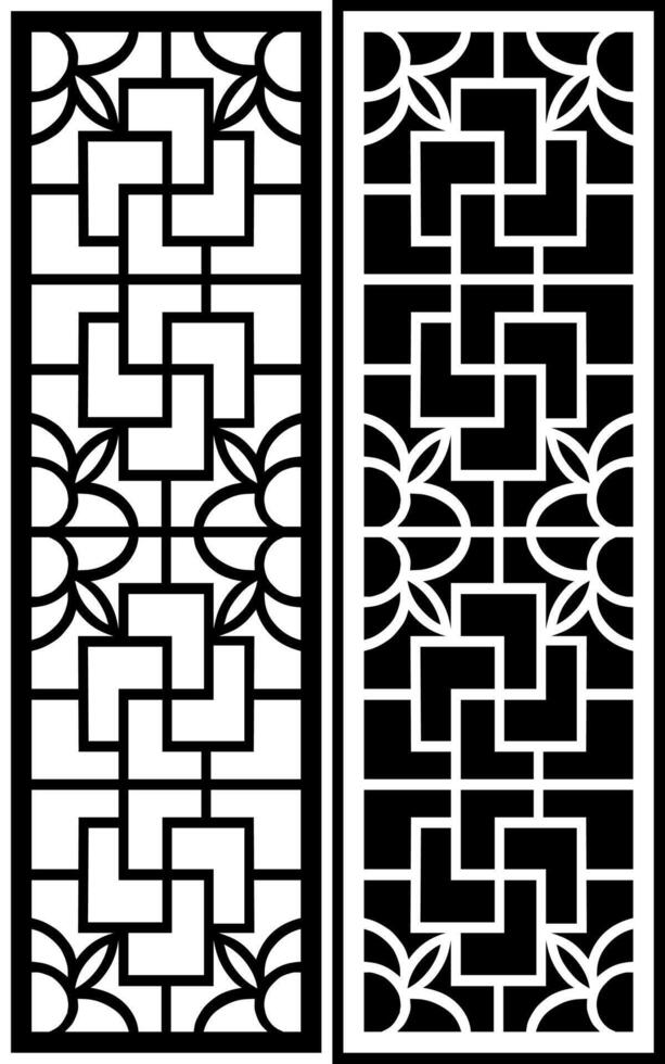 a set of three geometric designs with a black and white pattern. vector