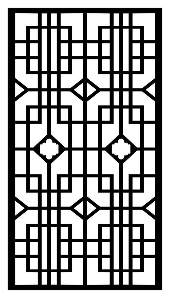 a black and white rug with a geometric pattern. vector