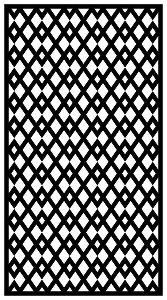 a black and white print of a diamond - shaped rug. vector