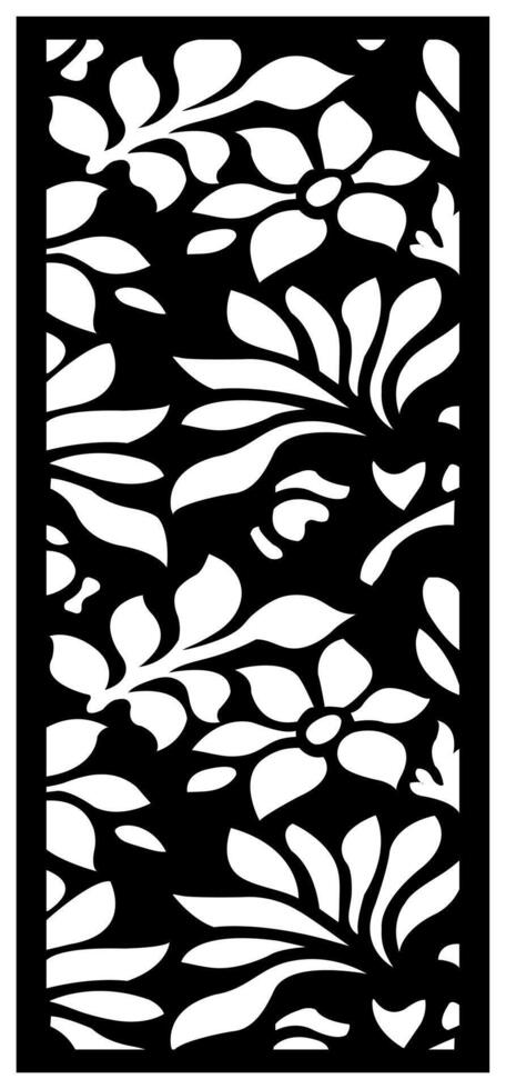 a black and white square with a black background with a white flower design. vector
