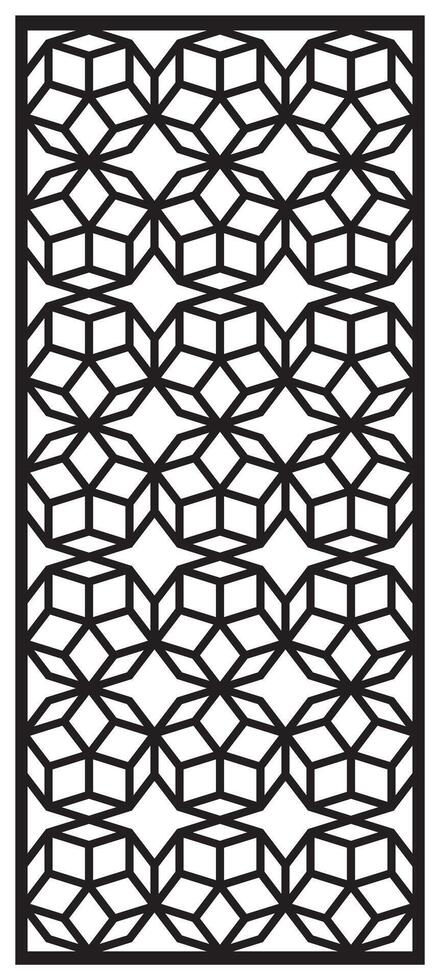 a black and white rug with geometric designs. vector