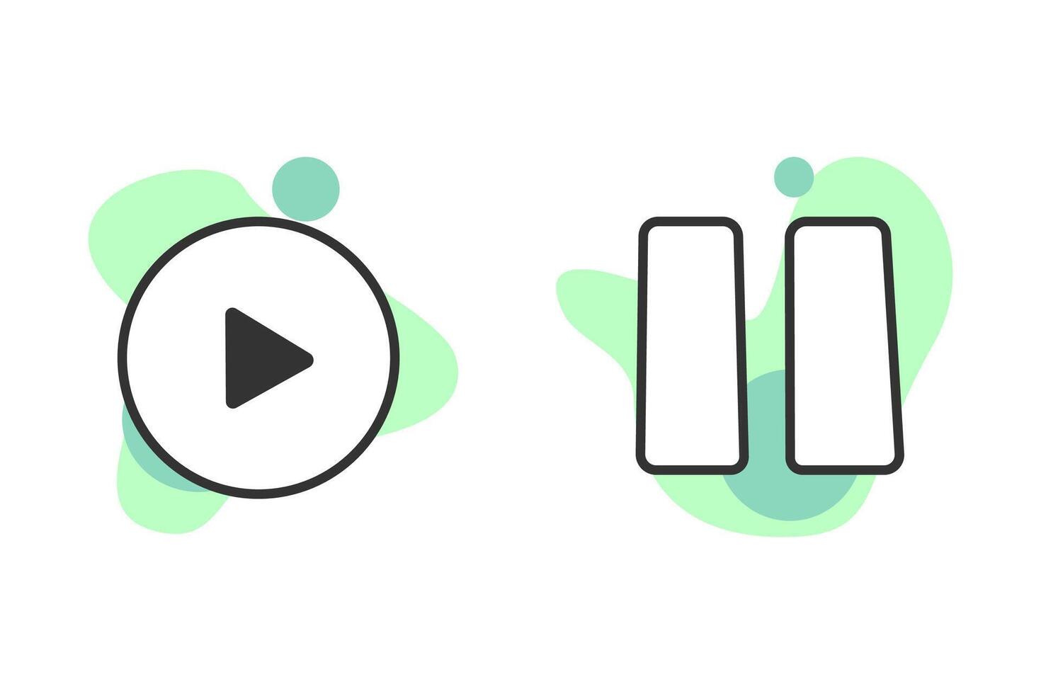 Set of Play and Pause on White Background vector