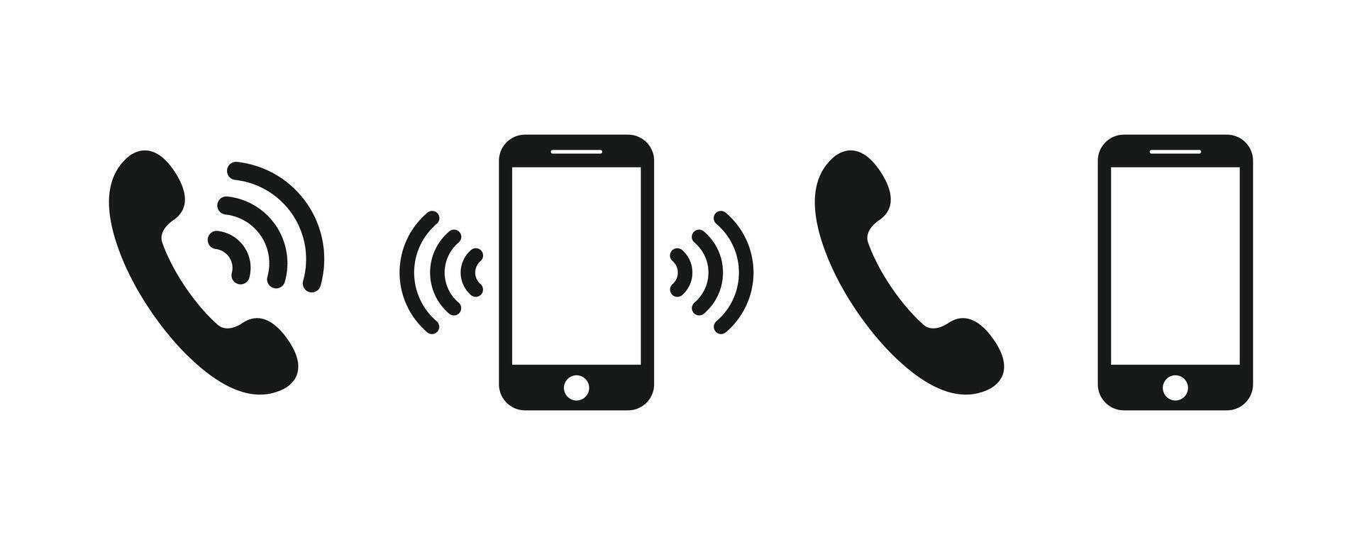 Phone ringing icon set. Smartphone ringing icon. Phone sign. vector