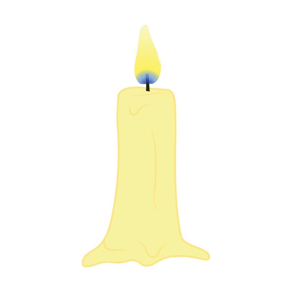 Candle light with flame and some melt effect. vector