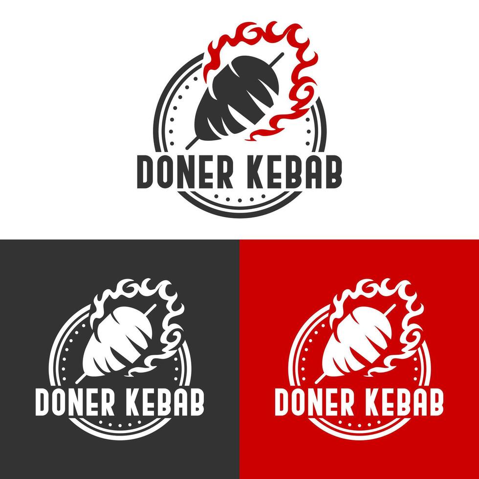 Logo design for doner kebab shop, isolated on white background. Premium Quality Emblems. vector