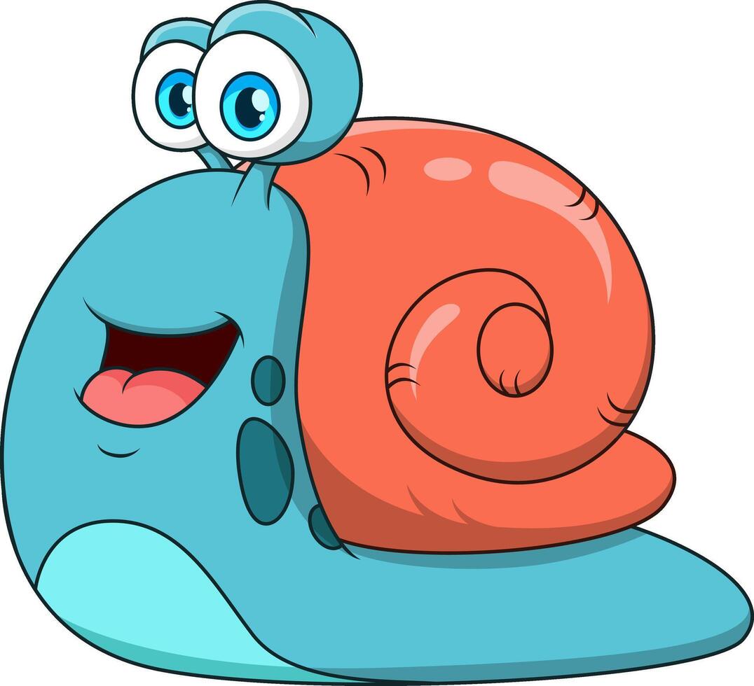 Cartoon illustration of a cute snail smiling vector
