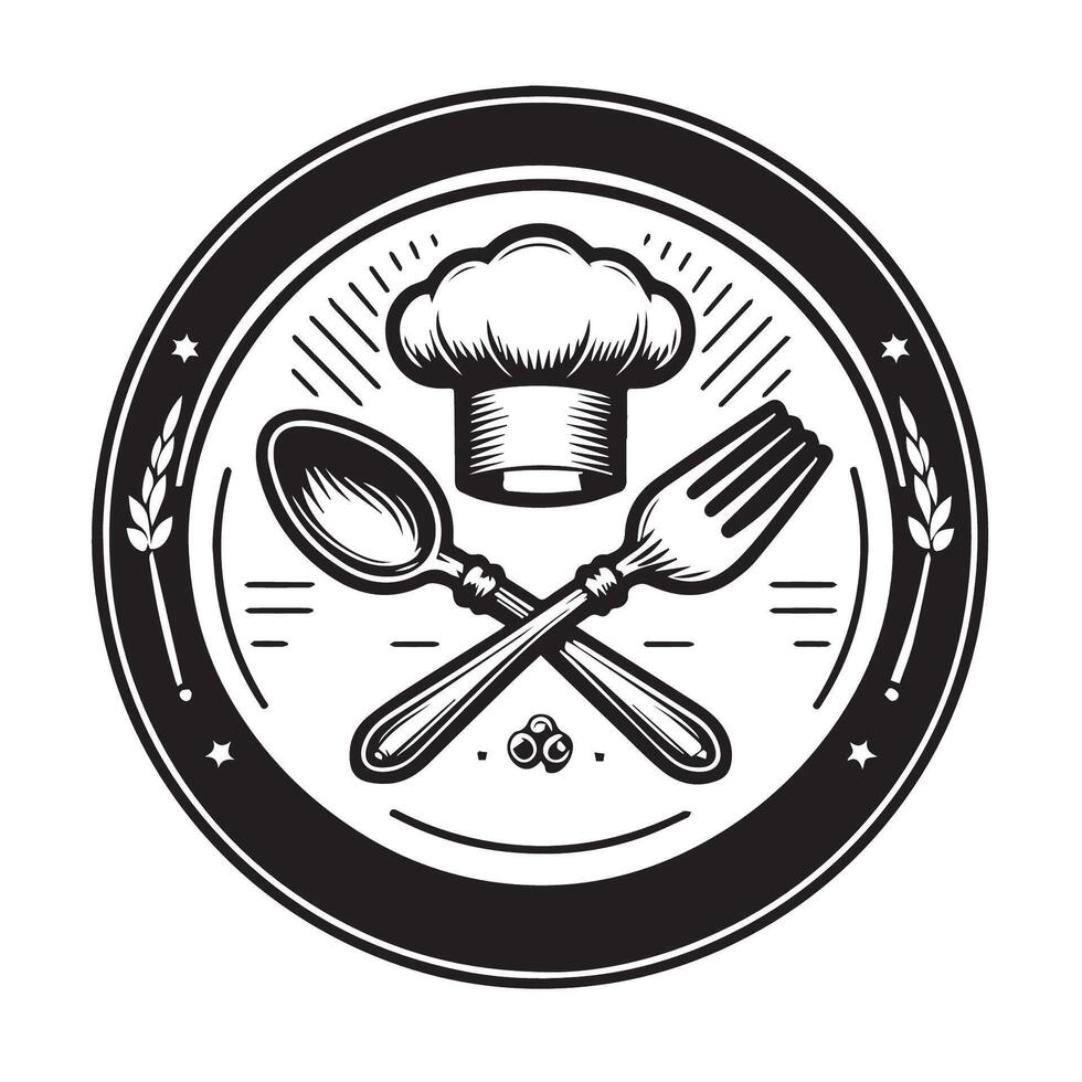chef logo illustration elegant modern label brand simple vector