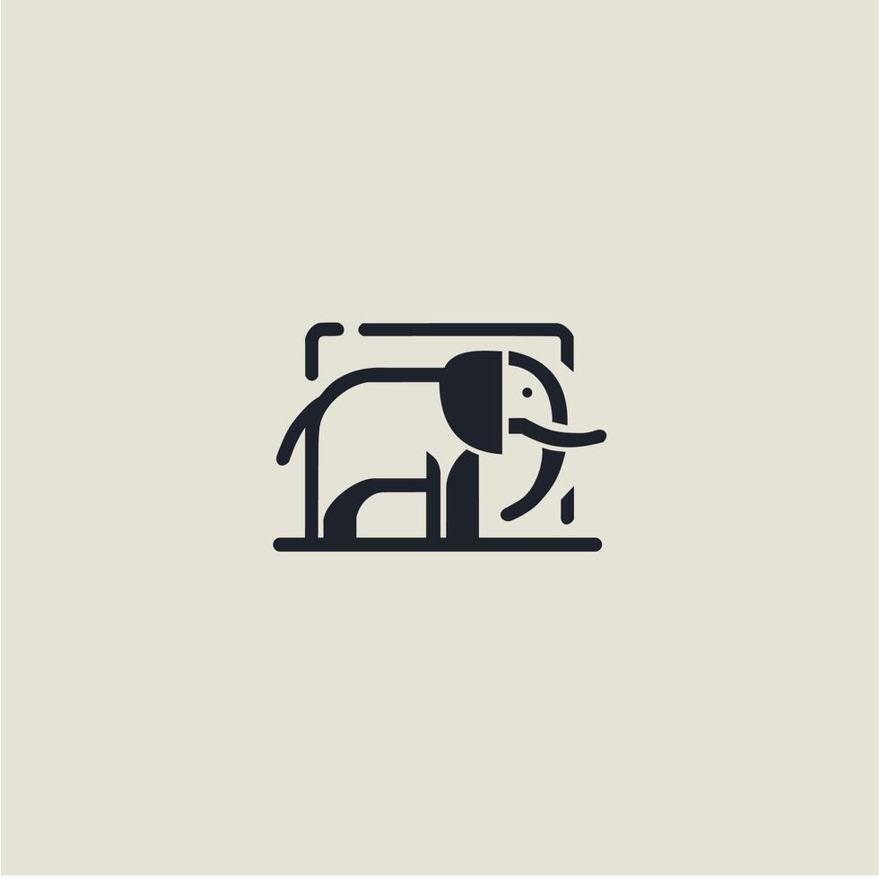 elephant icon logo elegant beast idea mascot innovation vector
