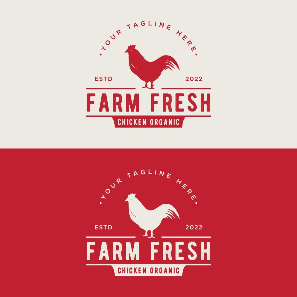 Retro vintage chicken farming logo. Can be used for business, badges, etc vector