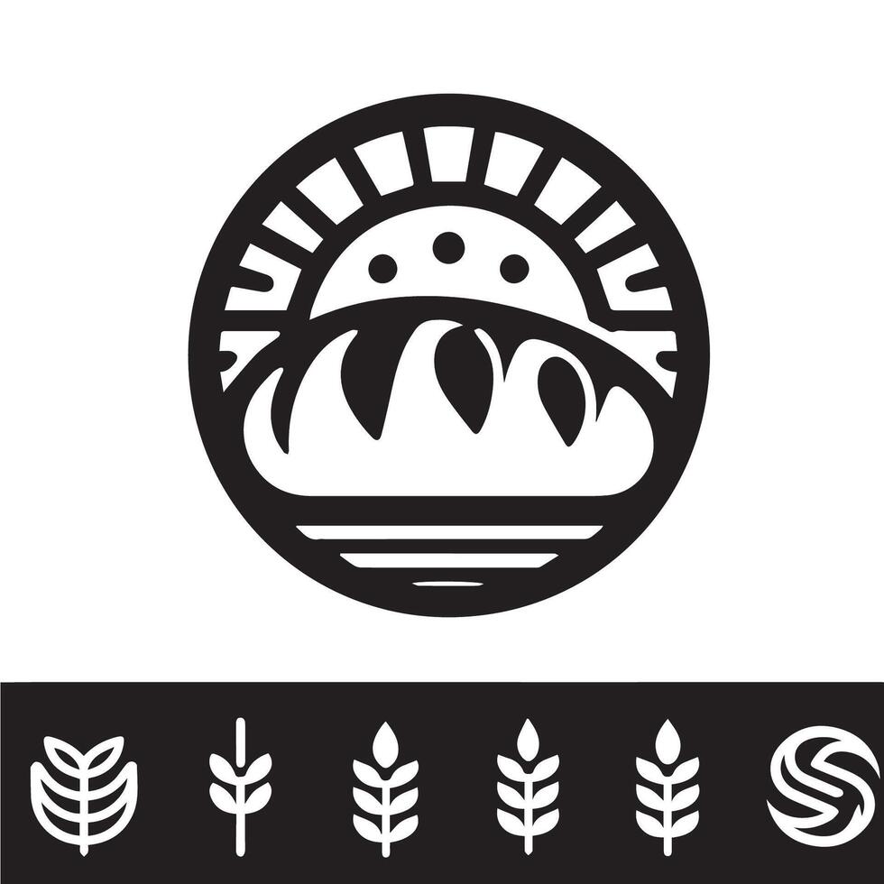 bakery logo icon outline element isolated vector