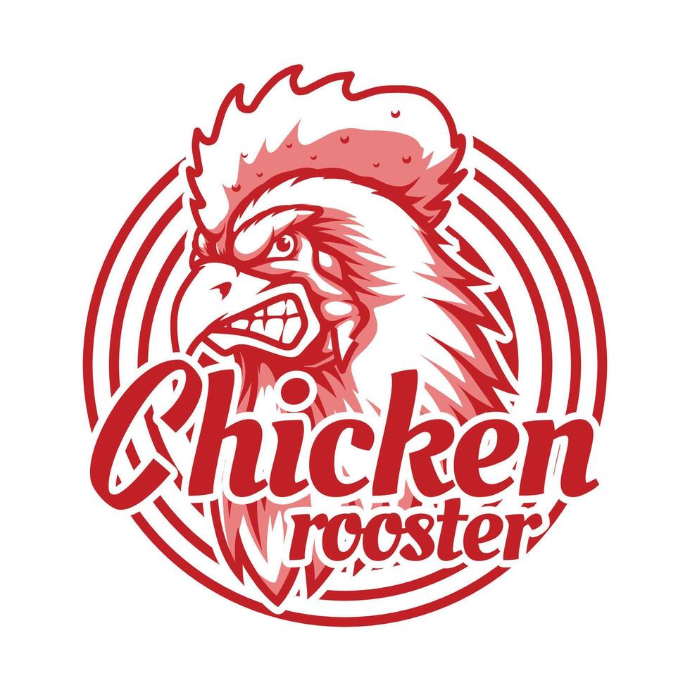 Chicken rooster mascot drawing vector