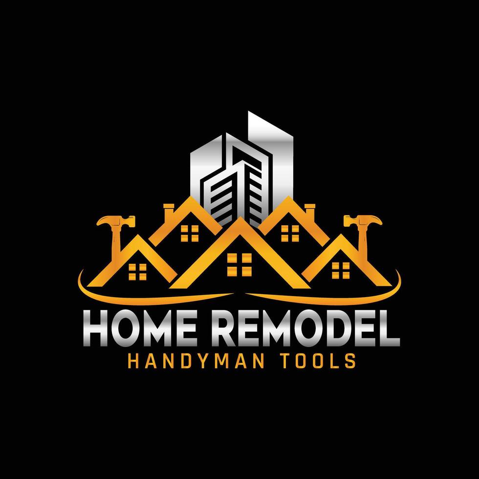 Handyman Service logo, home remodel logo, home repair logo vector