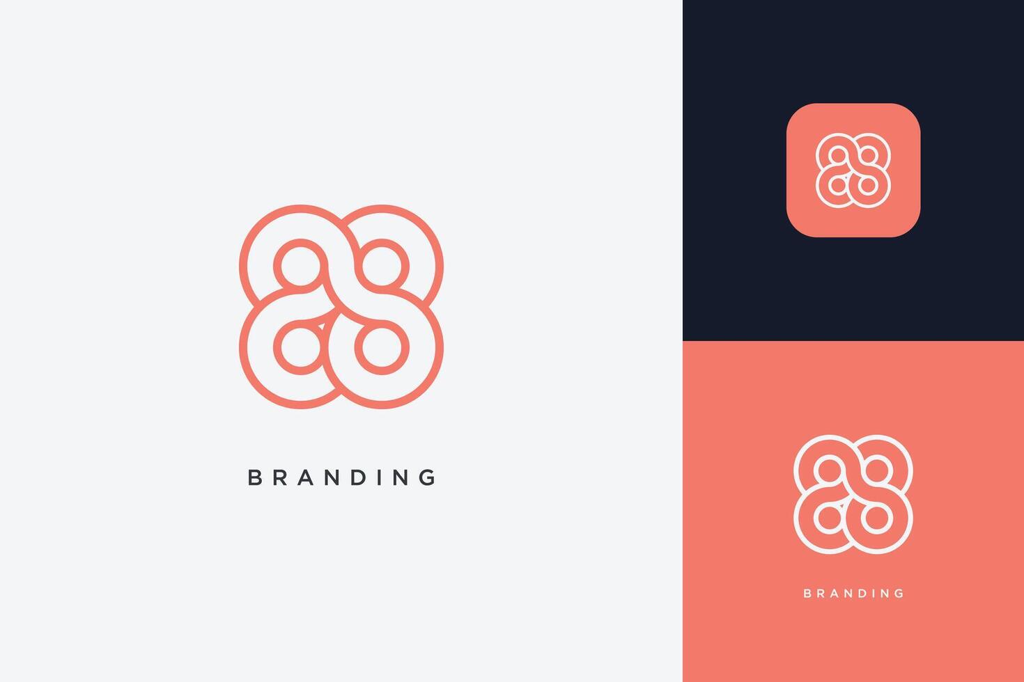 Infinite Loop Abstract Digital App Brand Logo vector