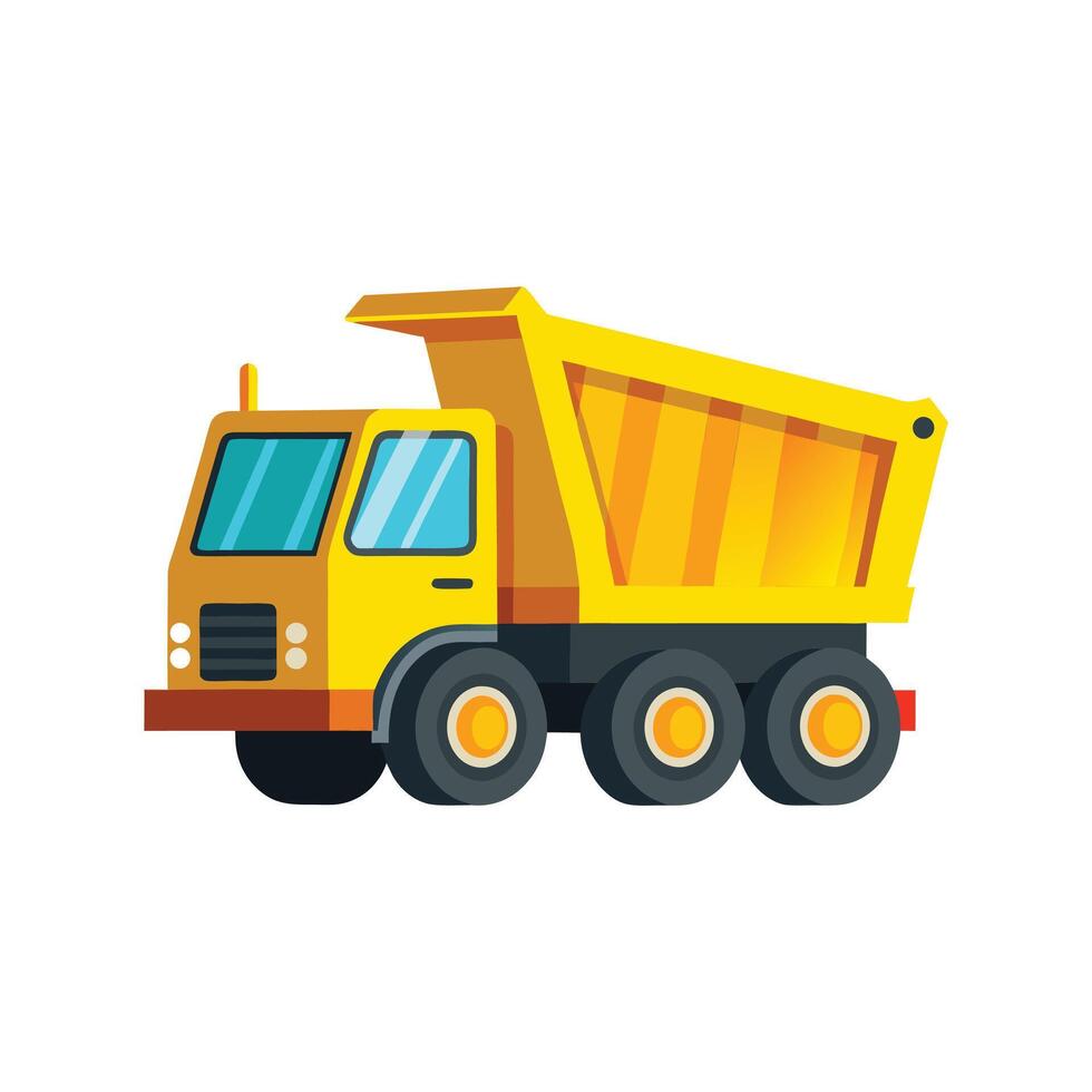 Dump truck icon. Flat illustration of dump truck icon for web design vector