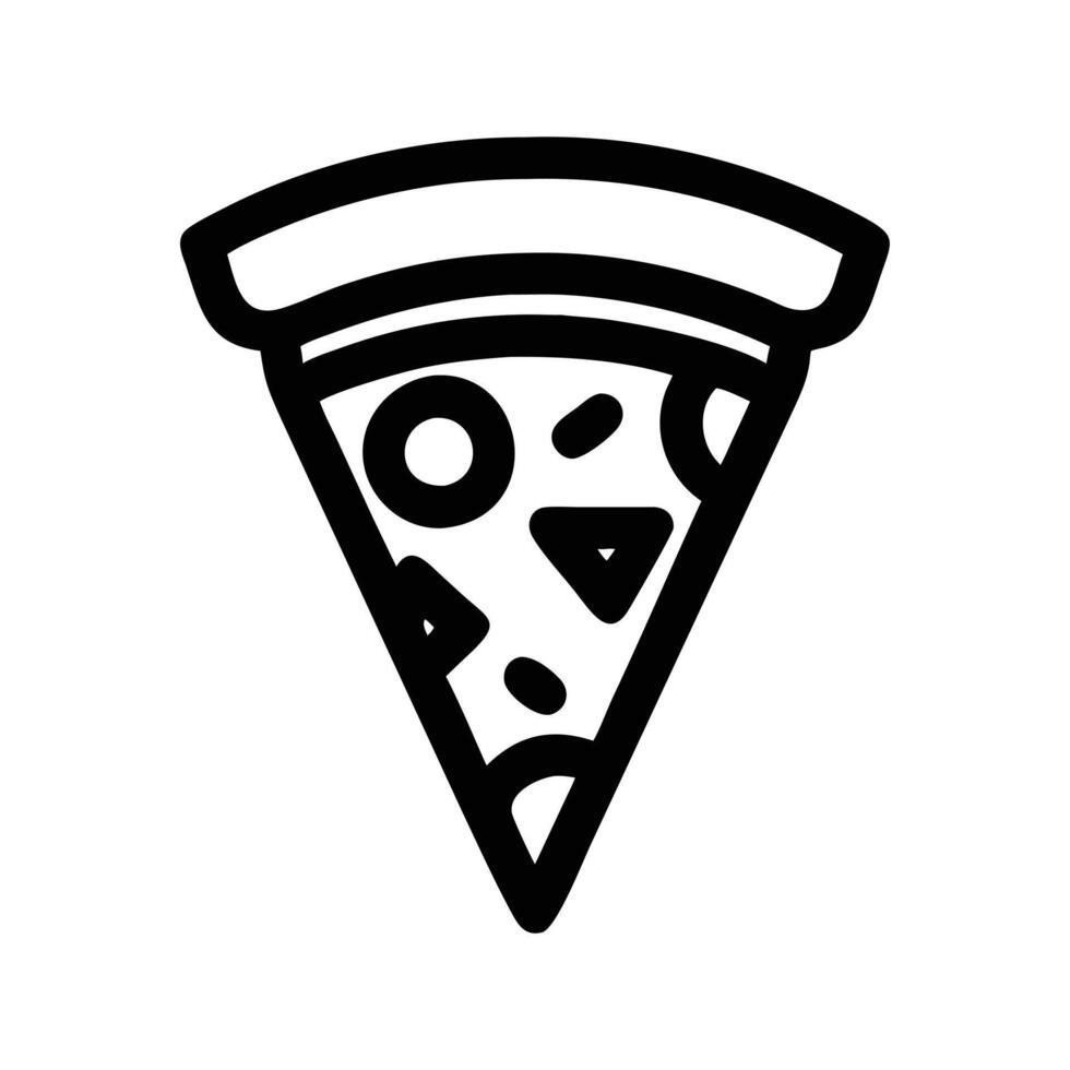 Pizza icon . A thin line sign. Isolated contour symbol illustration vector