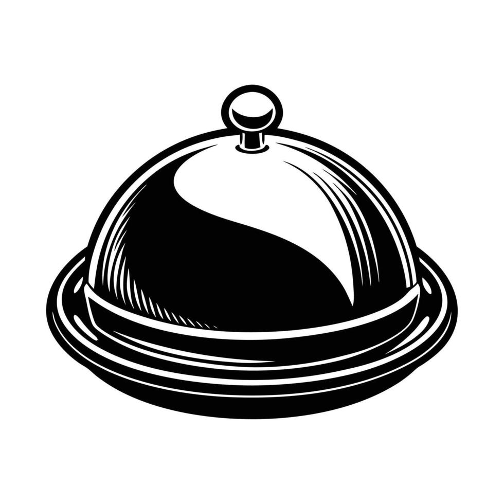 Restaurant cloche icon isolated on white background. vector