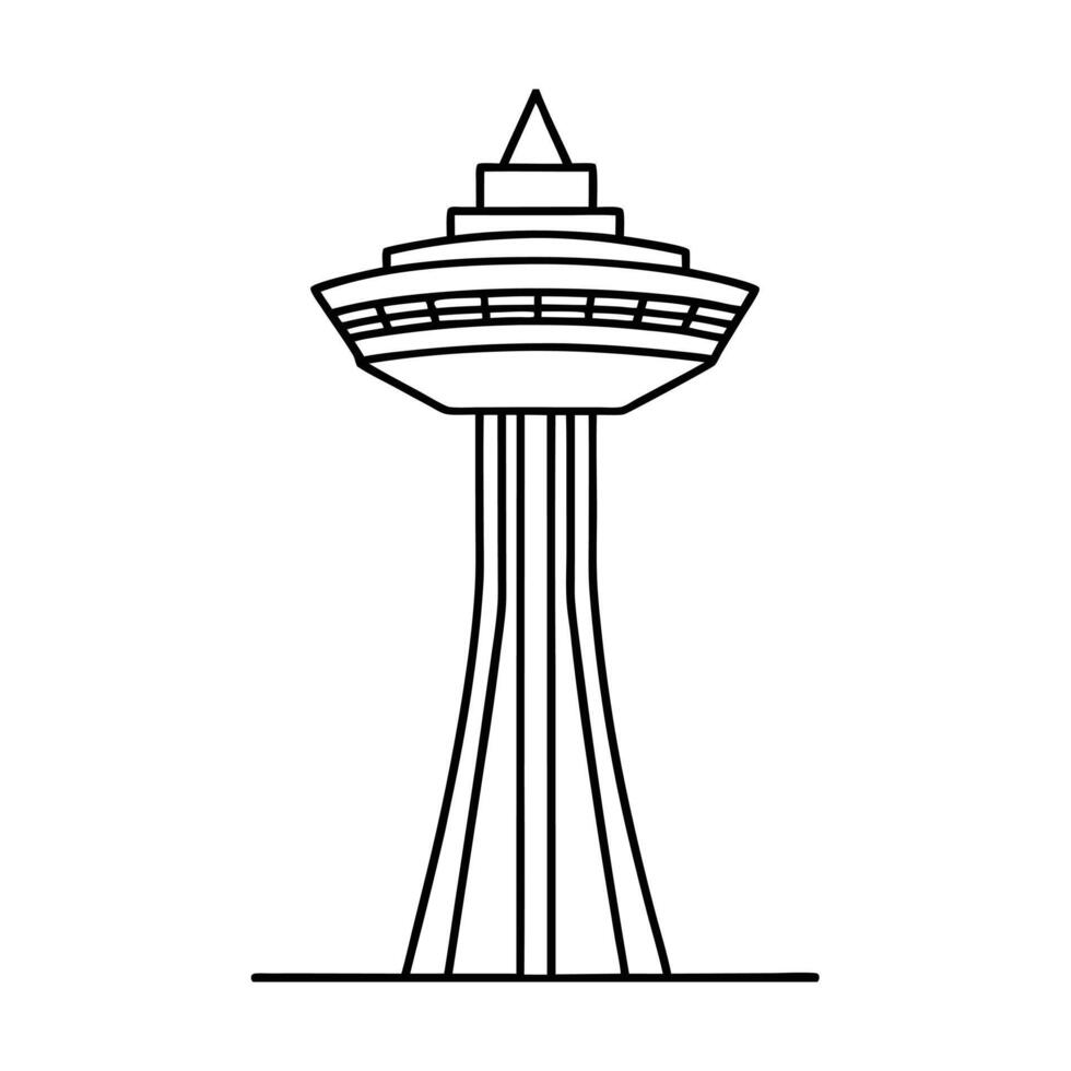 seattle space needle icon illustration design vector