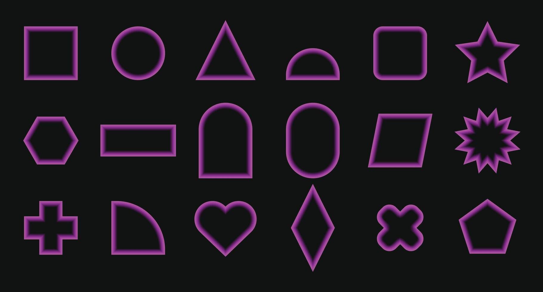 Set of Geometric Basic Shape with Blend Effect. Basic Geometry Symbol Sign. Illustration vector