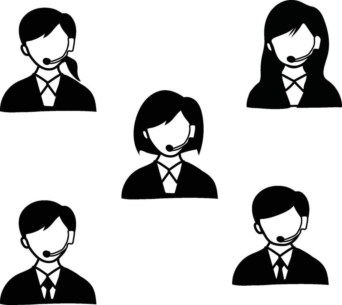 costumer service set vector