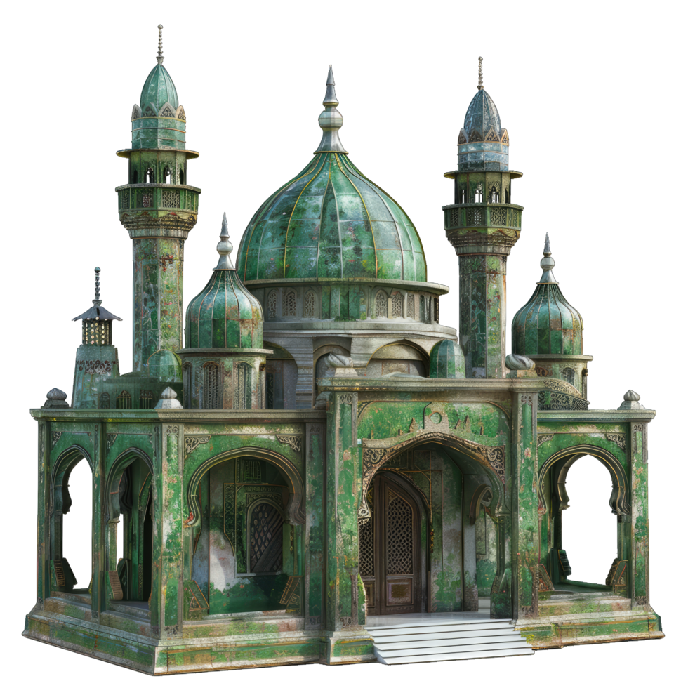3d model of a mosque with a large tower png