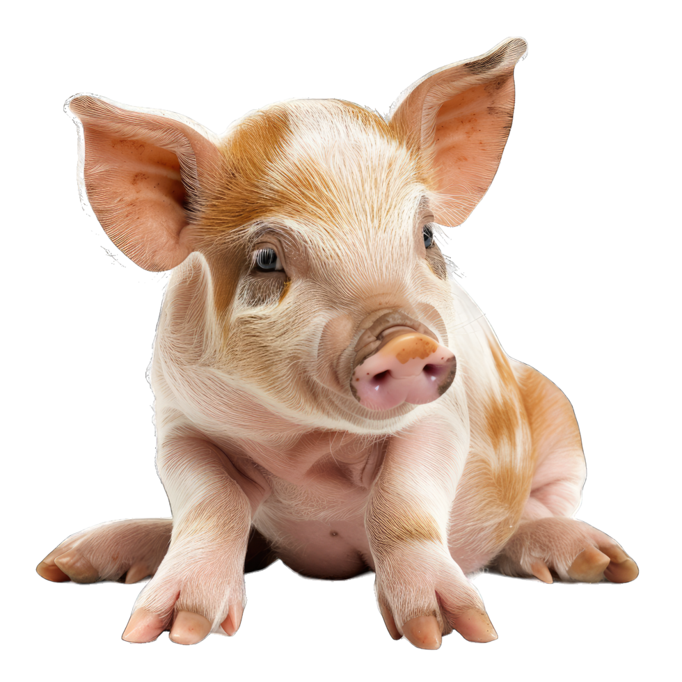 A pig is sitting on the ground png