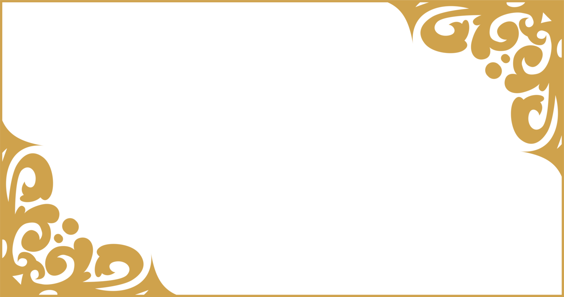 Gold frame vintage isolated on transparent background png