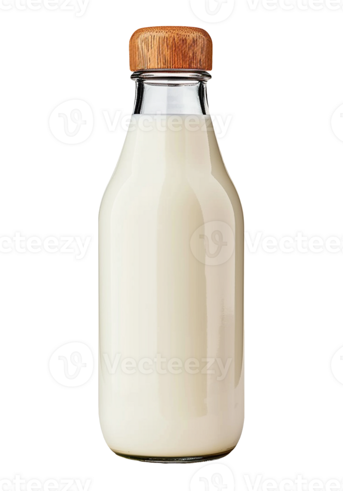en flaska av ko mjölk med brun keps på en transparent bakgrund png