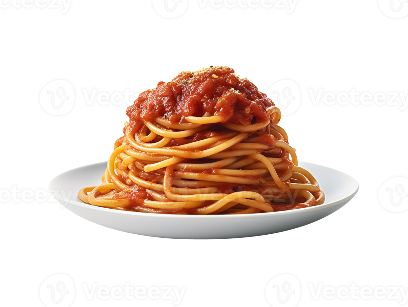 spaghetti on a plate on a tansparent background png