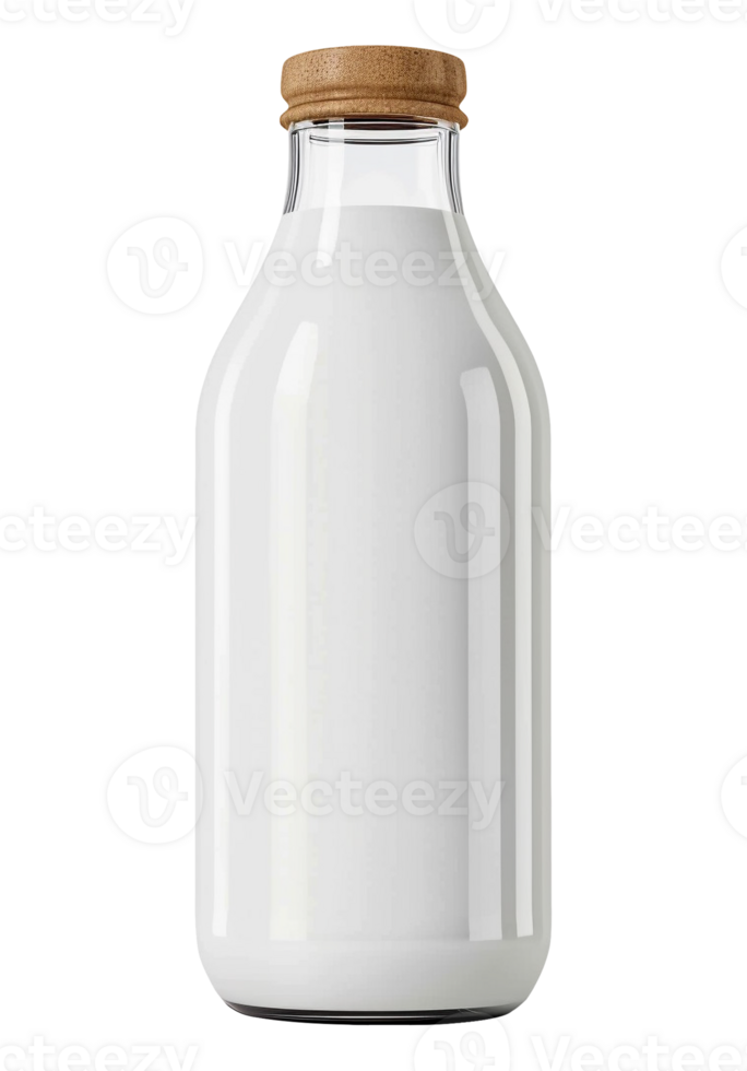 a bottle of milk with brown cap on a transparent background png