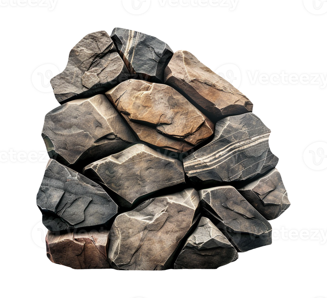 Multi colors stack of rocks isolated png