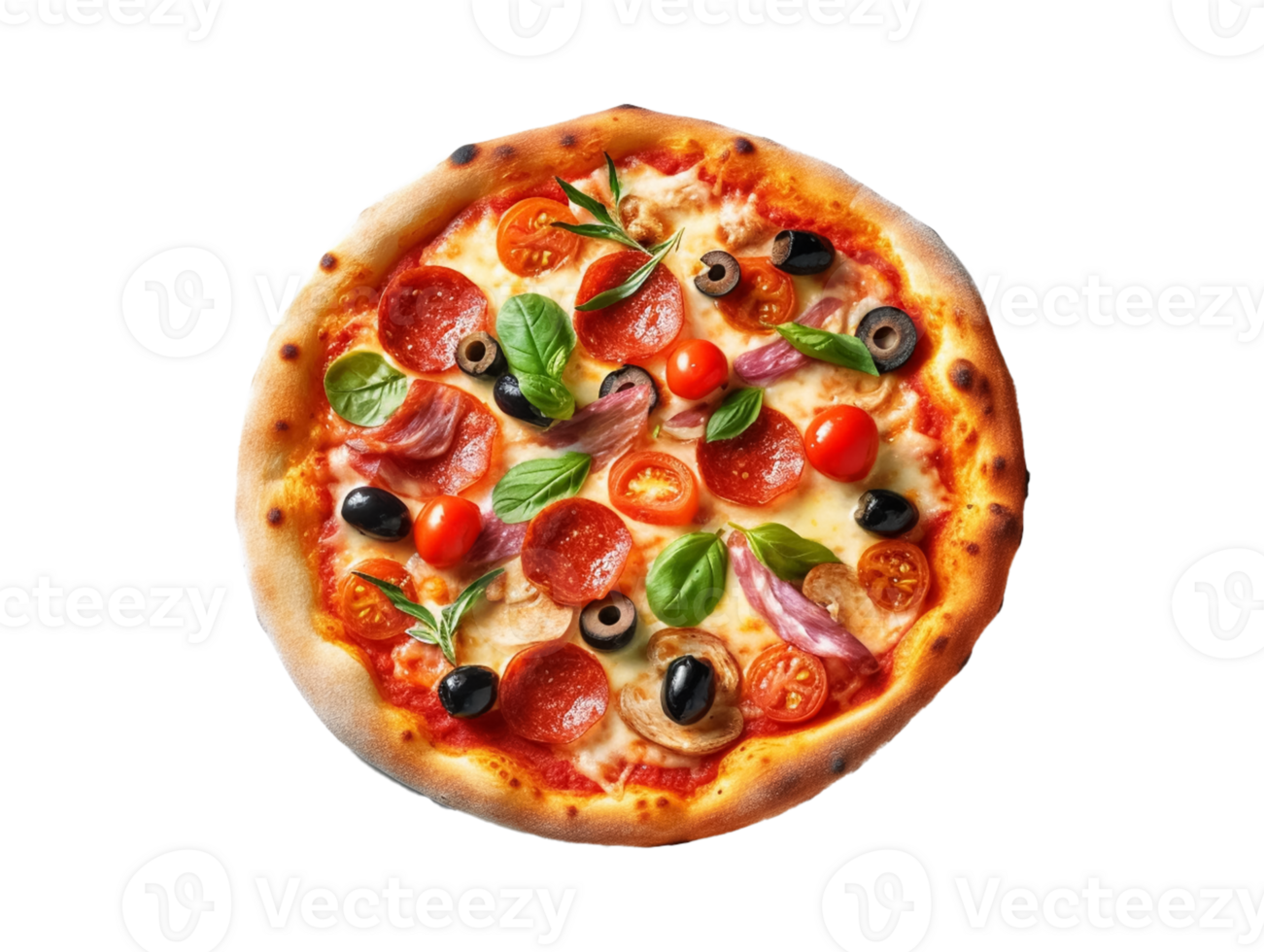 mixed pizza food on up view png