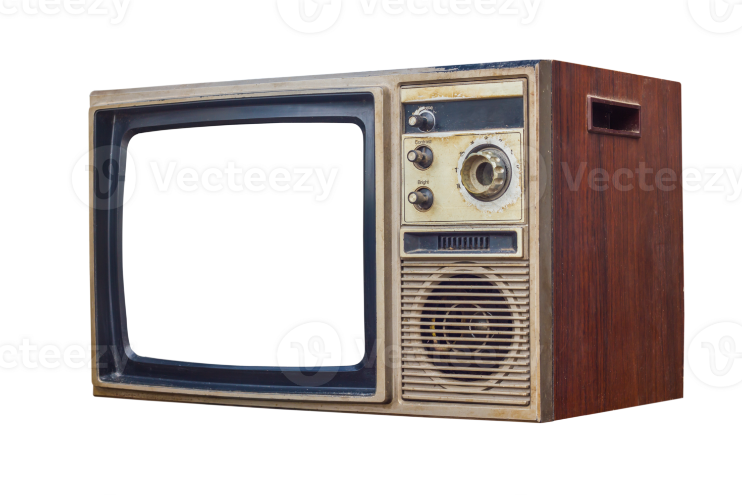 wood television on isolated background png