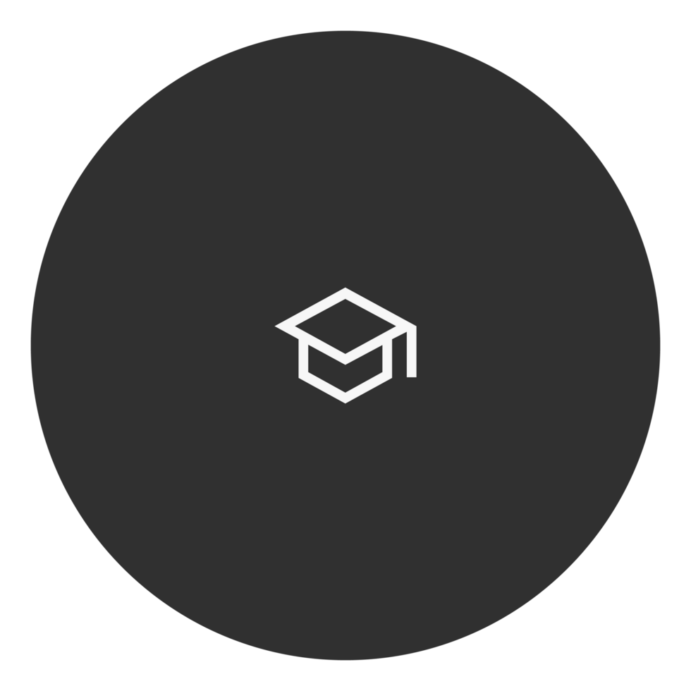 a graduation cap icon in a black circle png