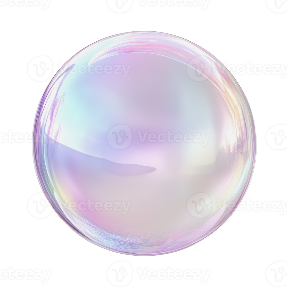 PNG Colorful soap bubble floating in sunlight