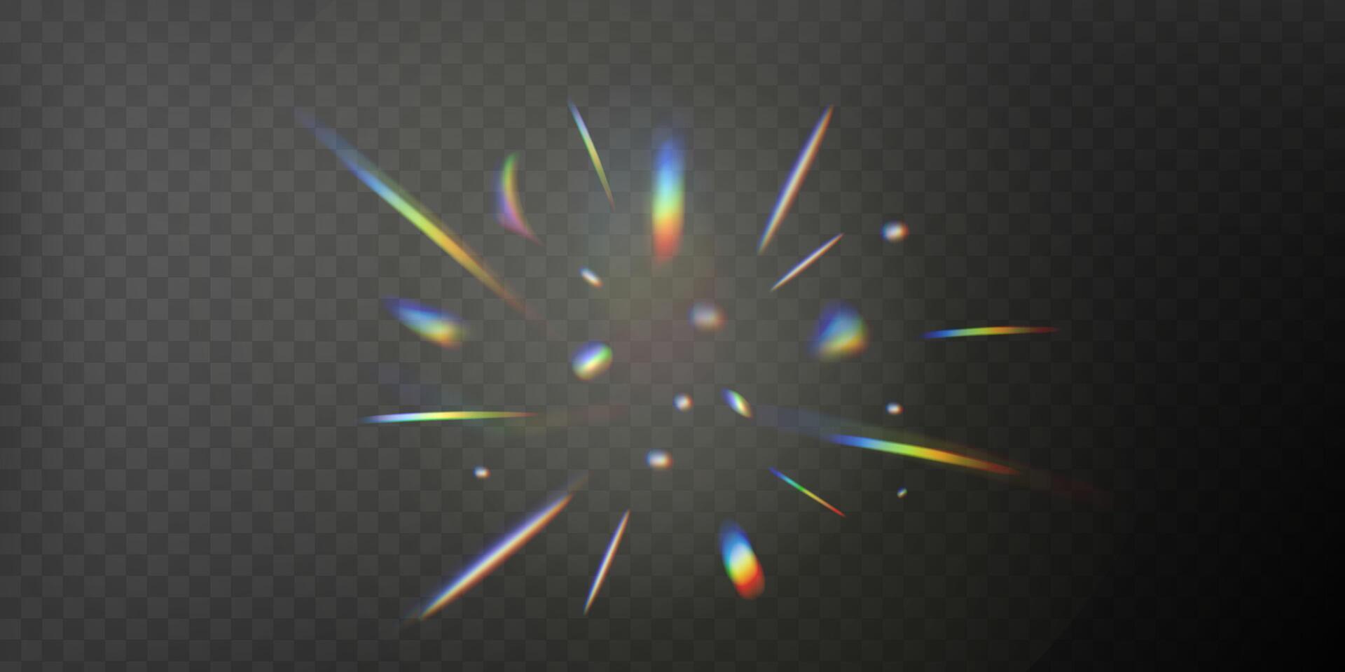 Rainbow corners of light. Spectral burst. Abstract vibrant rainbow blurred light effects for creative design projects. illustration for web design, presentations, posters, and digital art. vector