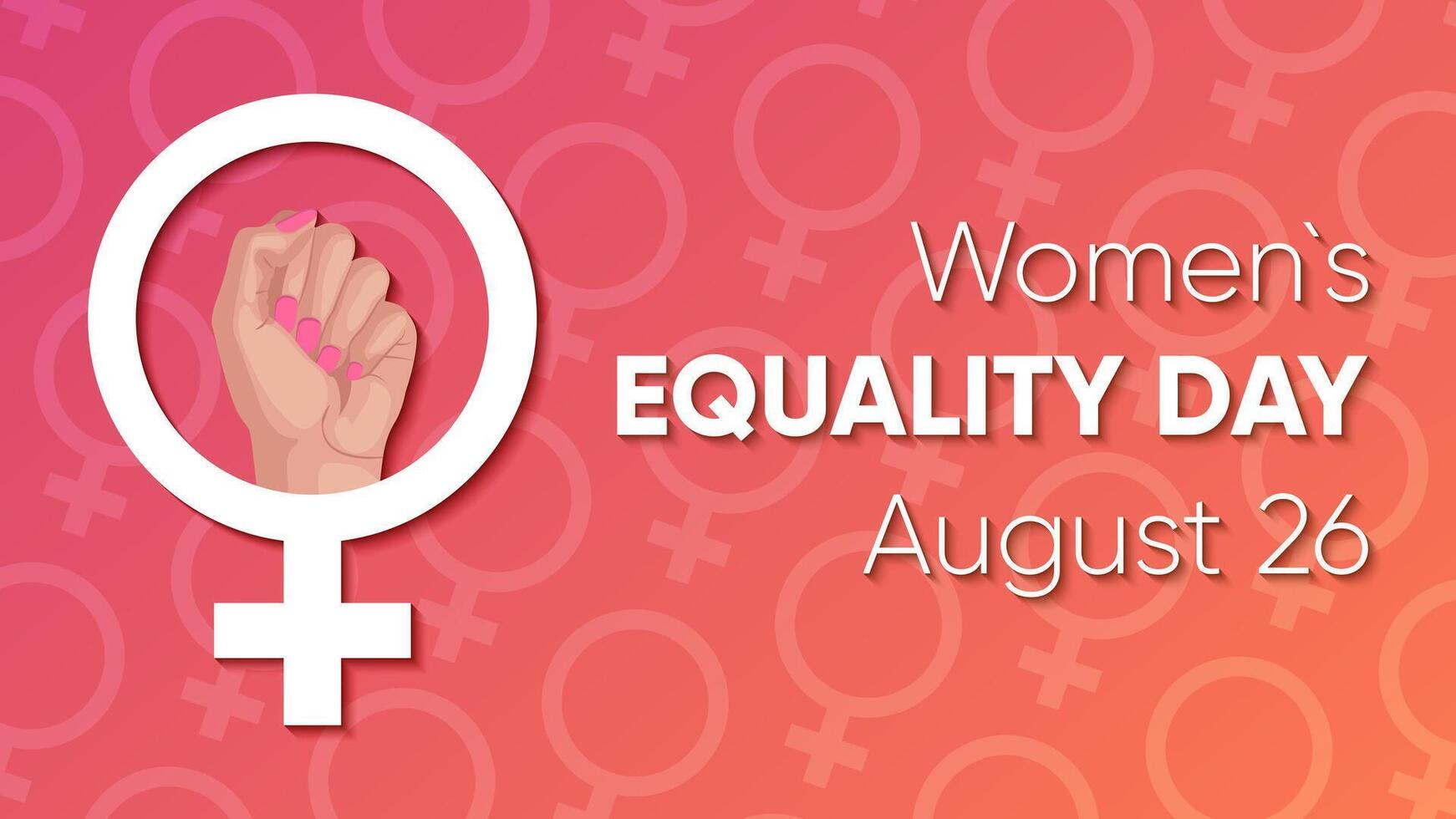 National Womens Equality Day banner. 26 August. Holiday concept. illustration for banner, postcard, poster, leaflet with venus sign and equal rights symbol. vector