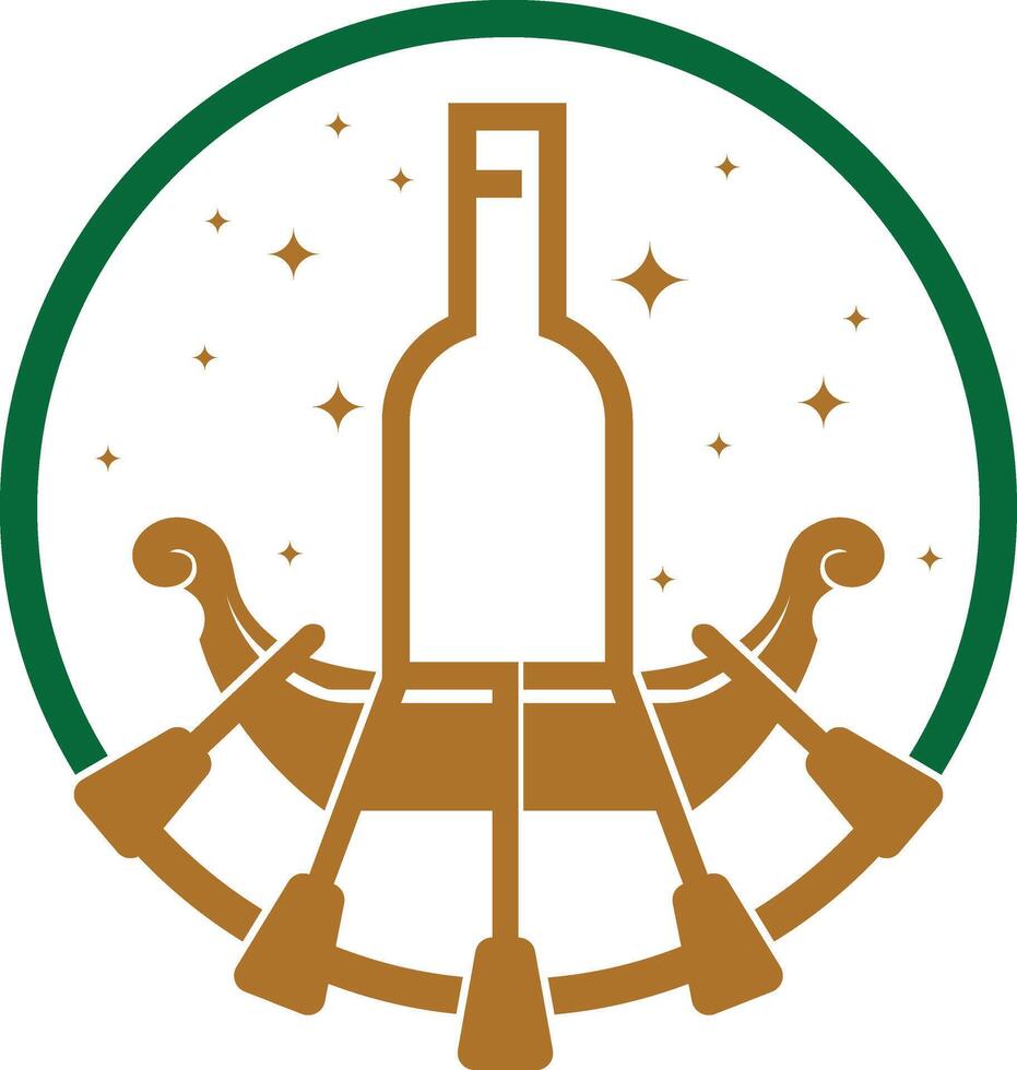 Wine with Boat Shipping logo design vector