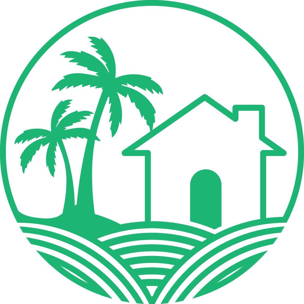 Home with Tree logo design vector
