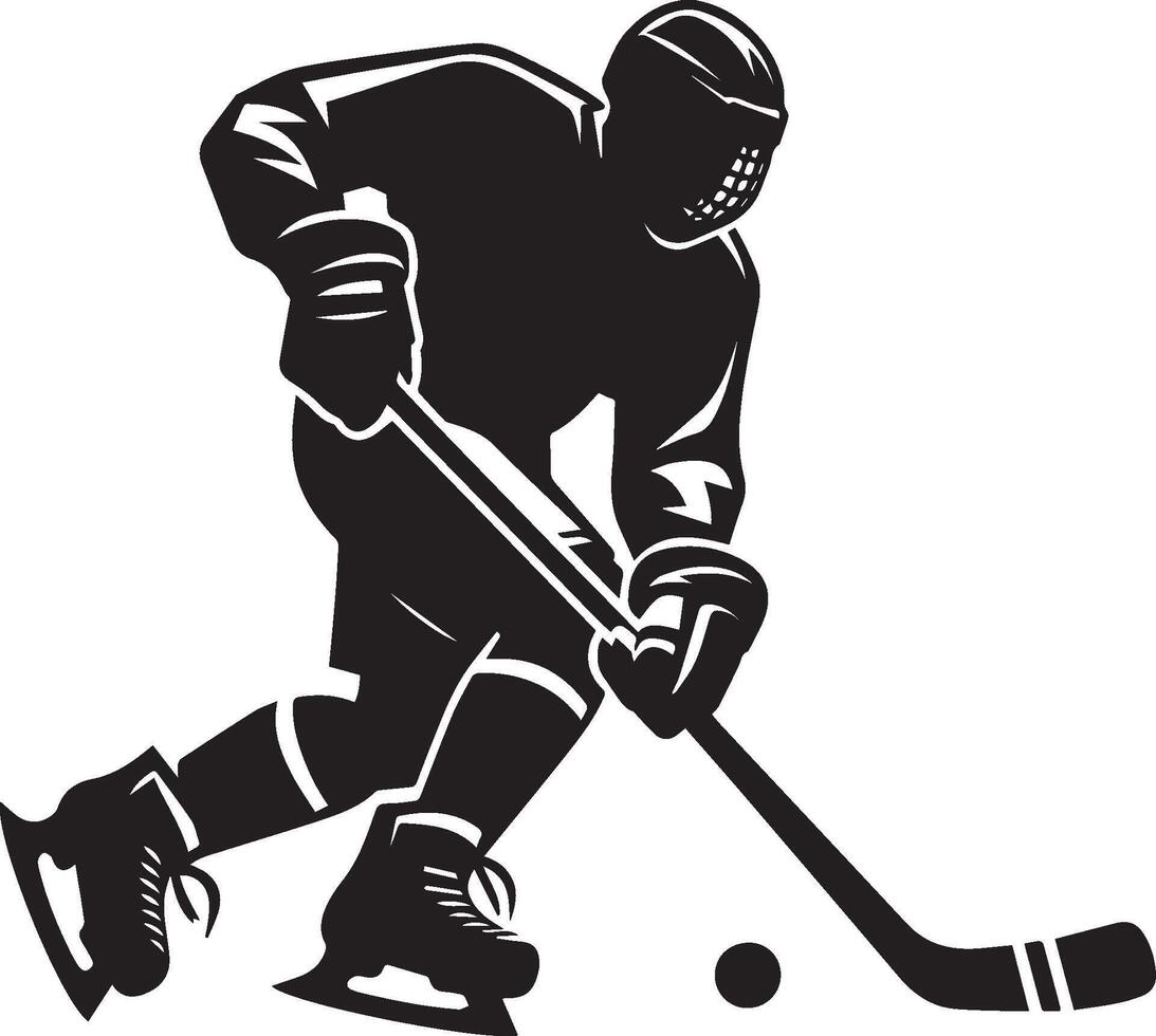 silhouettes of hockey player illustration vector