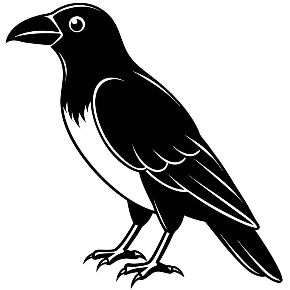 Black raven silhouette vector