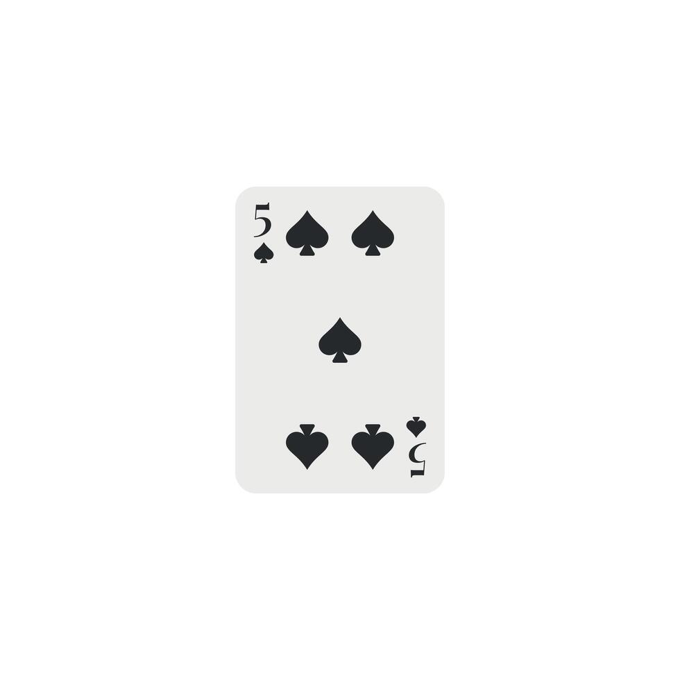 Spades 5, playing card vector