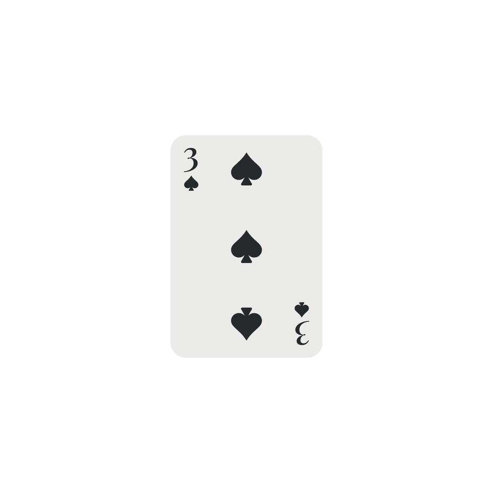 Spades 3, playing card vector